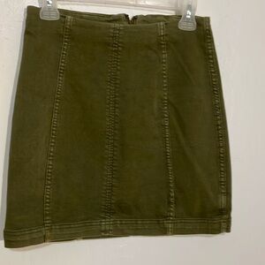 Free People mini skirt - army green  denim size  10
